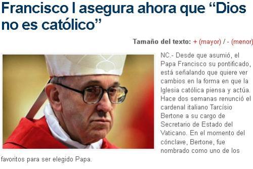 papa dios no catolico