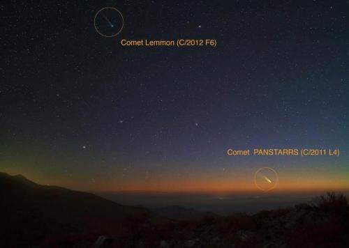 Cometa Lemmon cometa PanStarrs