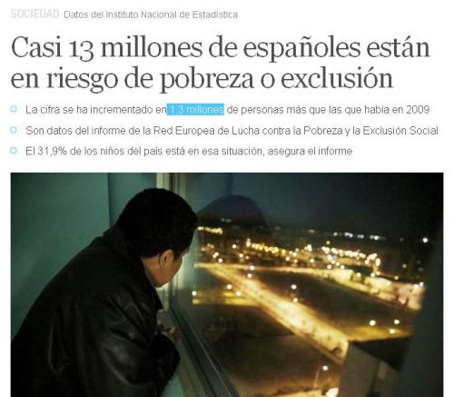 13 millones exclusión pobreza españa
