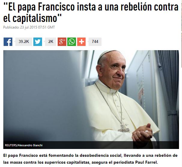 papa francisco rebeleion capitalismo