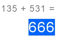 135 + 531 = 666