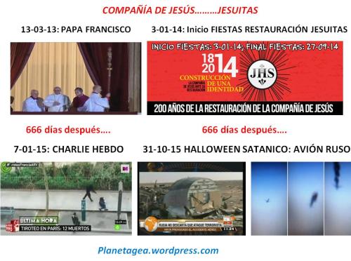 666 DIAS DESPUES PAPA FRANCISCO E INICIO FIESTAS JESUITAS, CHARLIE HEBDO Y ATENTADO AVION RUSO
