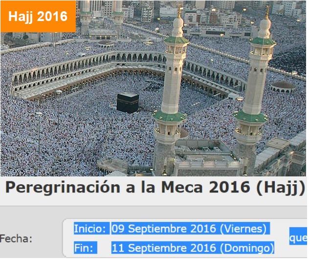 hajj 2016 del 9 a 11 septiembre